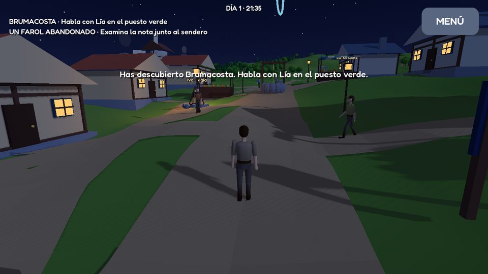 Brumacosta at night, windows lit