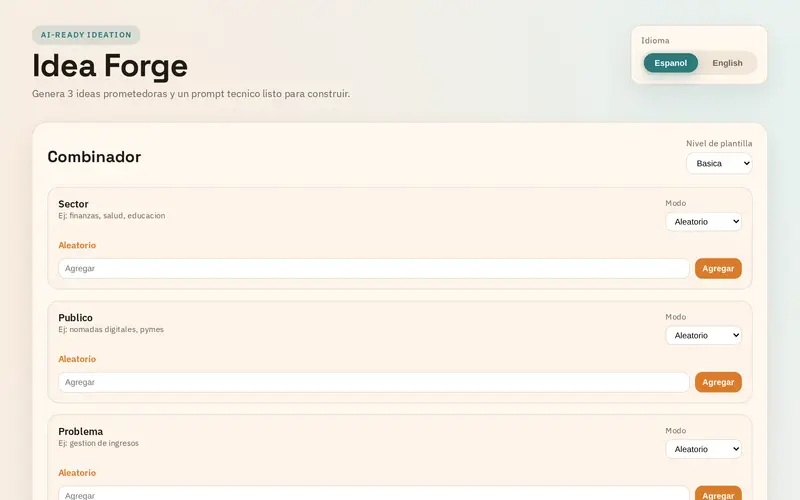 Captura de Idea Forge